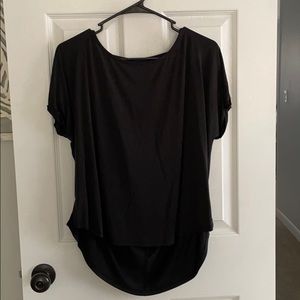 Black low back blouse
